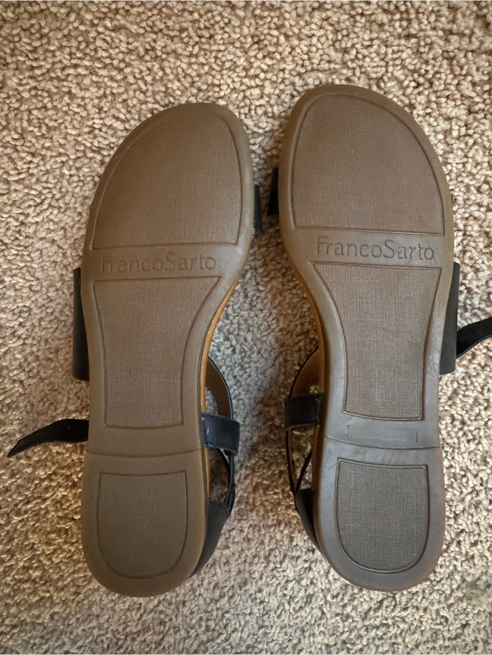 Franco Sarto Black Leather Crisscross Ankle Strap Sandals - Picture 3 of 5